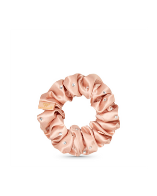 Hodvábna gumička do vlasov s kryštálmi – rose gold Crystallove - 3