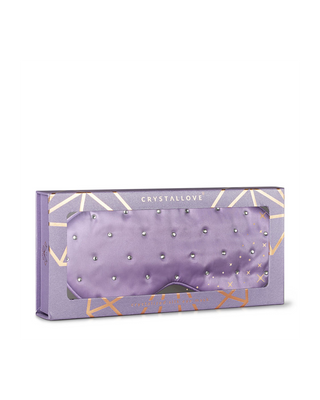 Hodvábna šatka na oči na spanie zdobená kryštálmi – lilac Crystallove - 4