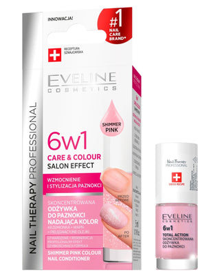 Koncentrovaný kondicionér na nechty 6 v 1, Shimmer Pink Eveline - 1