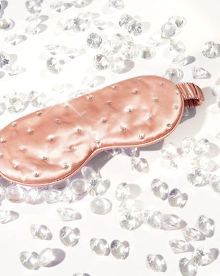 Hodvábna šatka na oči na spanie zdobená kryštálmi – rose Crystallove - 3