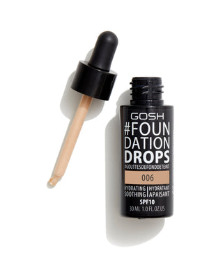 Hydratačný a upokojujúci krycí krém s vitamínom E a spf 10 farba 006 tawny Gosh foundationdrops - 2