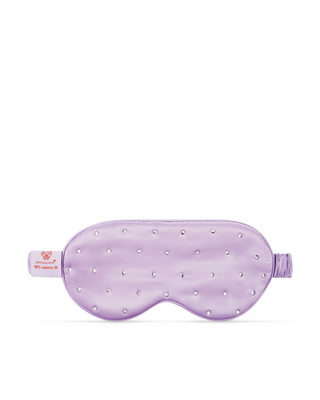 Hodvábna šatka na oči na spanie zdobená kryštálmi – lilac Crystallove - 2