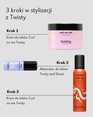 Twisty kučeravé a vlnité vlasy starostlivosť a styling krém + pena + booster sada - 5