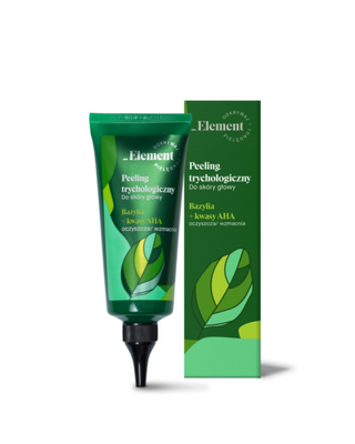 Trichologický čistiaci peeling na pokožku hlavy s extraktom z bazalky a ovocnou kyselinou Element - 1