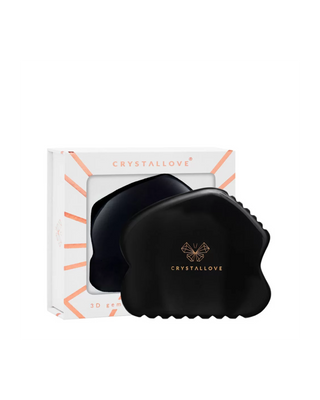 Gua sha masážna doska na tvár s obsidiánom Crystallove s veľkovýkonným kameňom Crystallove - 1