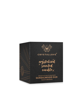 Sójová sviečka s vôňou čierneho obsidiánu a dreva oud od Crystallove - 3