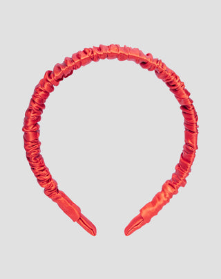 Hodvábna čelenka do vlasov zo 100 % prírodného hodvábu červená Twisty - 1
